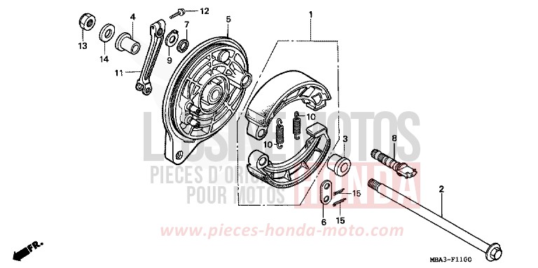 PANNEAU DE FREIN ARRIERE de Shadow Aero PEARL IVORY CREAM (Y137G) de 1997